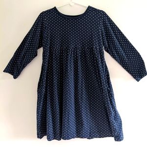 Land's End dress size 4 kids, navy blue with white polka dots